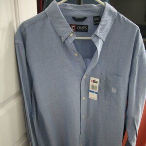 Chaps Casual Buttondown Shirt, Size XL, Light Blue--NWT